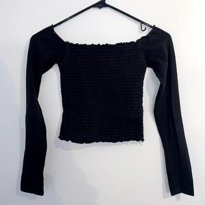 Hollister Off the Shoulder Long Sleeve Crop Top XS